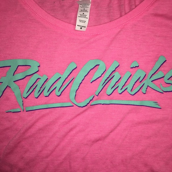 Hot Pink 💕 Rad Chicks Crop Muscle Tank Top - Picture 3 of 4